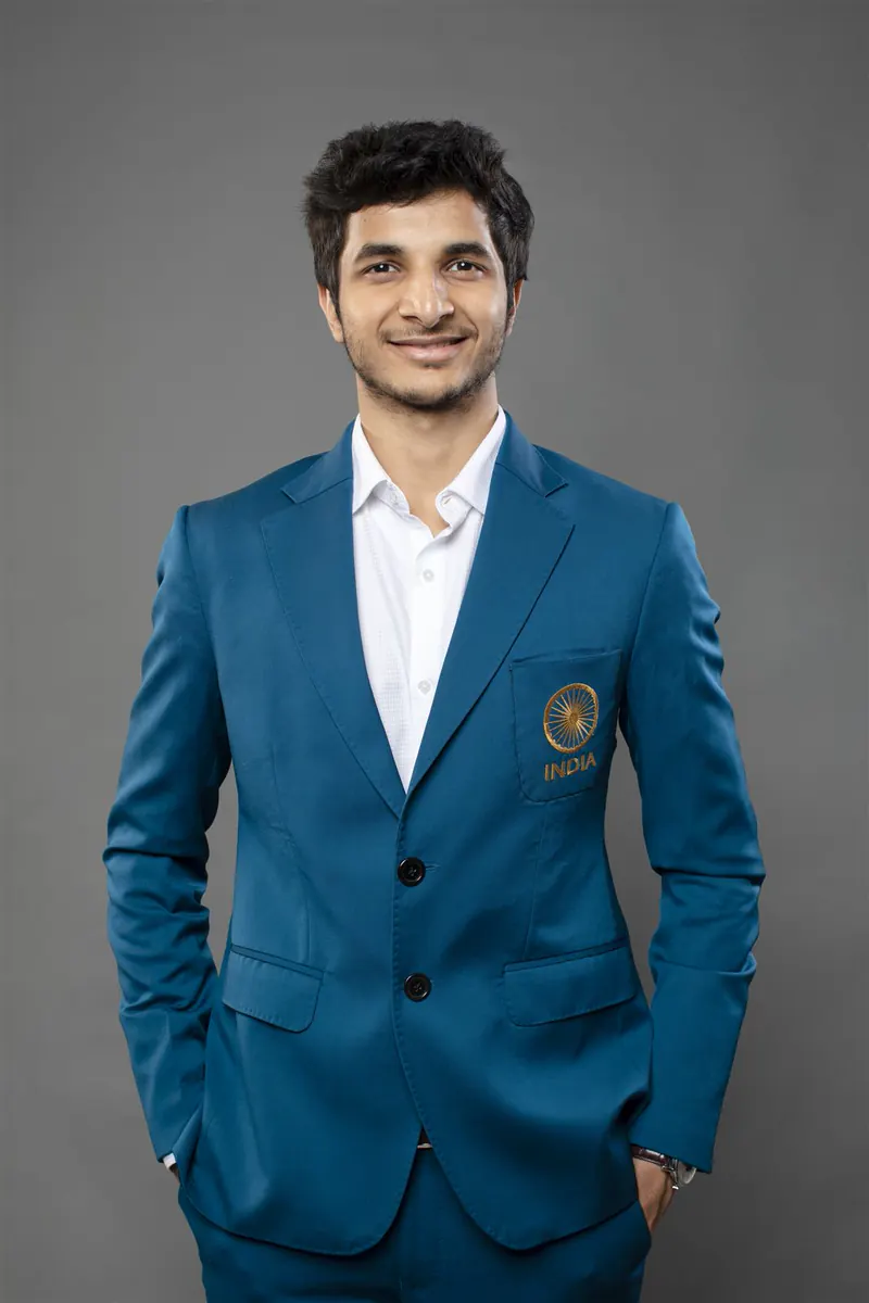 Vidit Gujrathi, portrait in a blazer